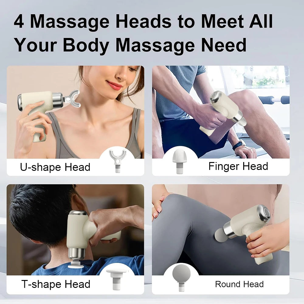 Massage Gun Portable Mini Handheld Fascia Gun Deep Tissue Muscle Relaxation Adjustable Speed Fascia Gun For Body Back Neck Legs