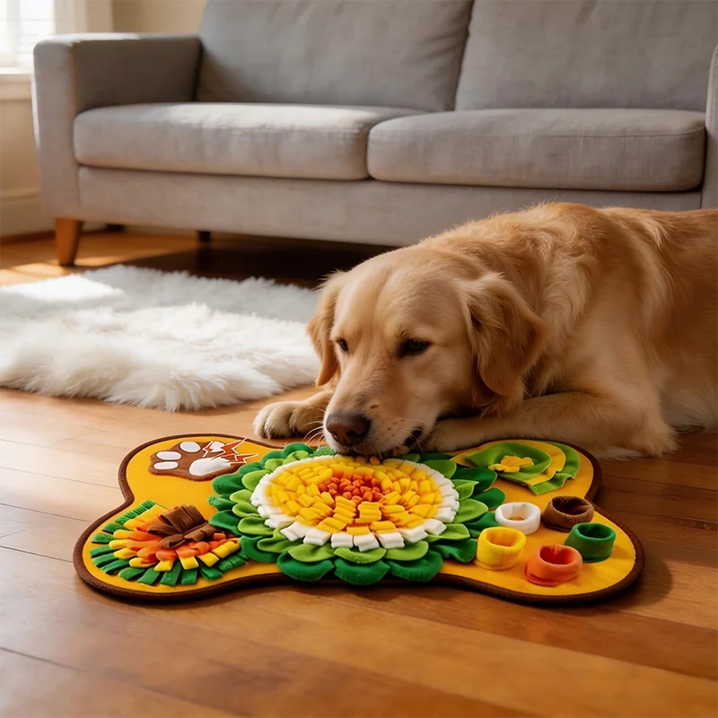 Pet Dog Snuffle Mat, Interactive Sniff Mat Feeding Mat for Dogs, Slow Feeder Dog Treat Mat for Stress Relief, Dog Birthday Gift