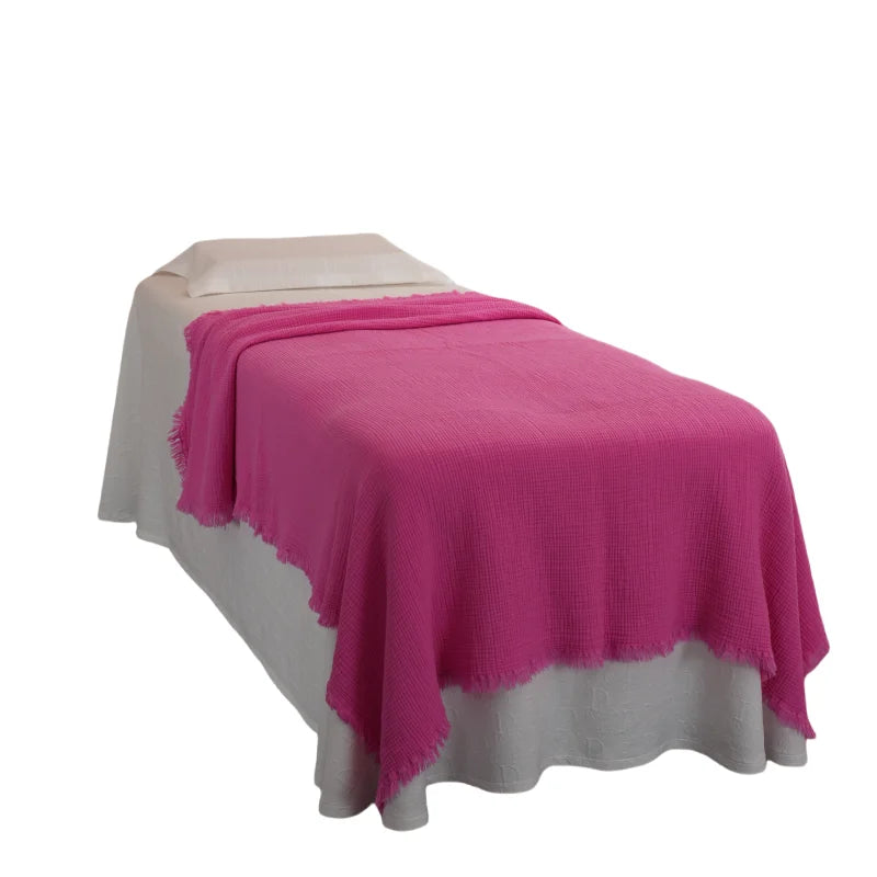 Blanket 200x150cm Bed - Breathable and Soft, Waffle Weave Blanket for Summer Spring, Olive Green,
