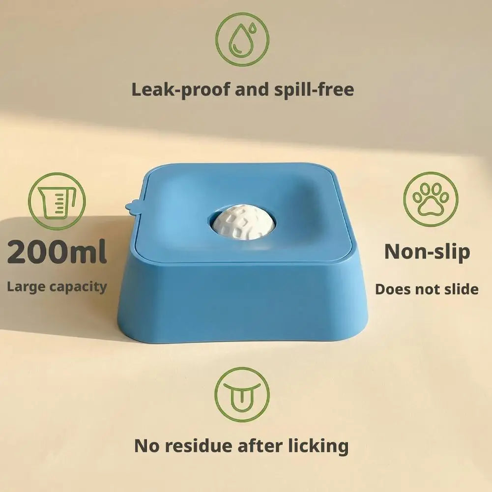 Dog Bowl Slow Feeder Dog Bowl for Liquid with Rolling Ball Interactive Lick Bowl Anti Slip for Wet Food Water Treat Lick Toy