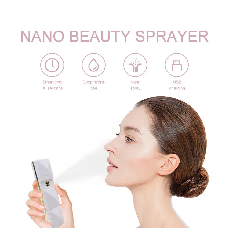 SuoYan Nano Hydrating Mist Device Light Purple High-Frequency Facial Atomizer For Skin Care Steamer Beauty Instrument Cold Spray