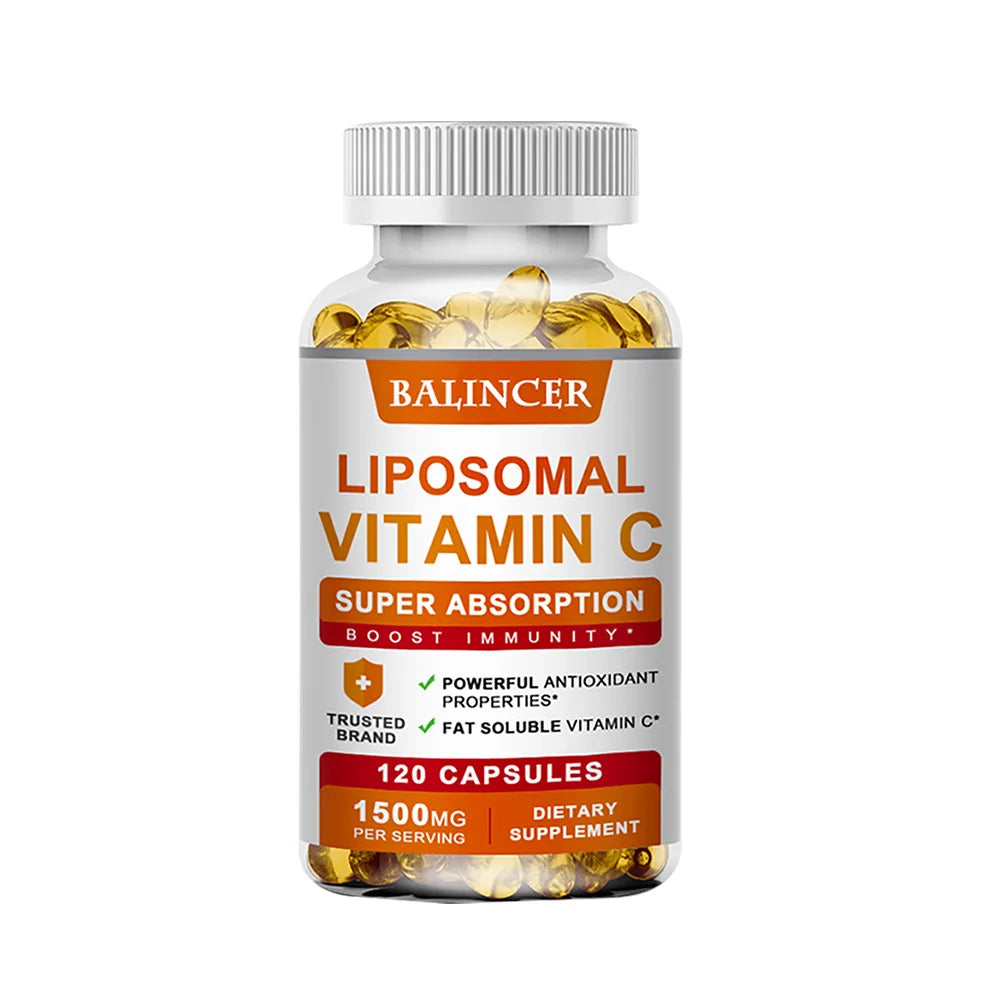 Liposomal Vitamin C 1500mg, High Absorption Fat-Soluble Ascorbic Acid, Immune Support, Collagen Booster & Antioxidant Supplement