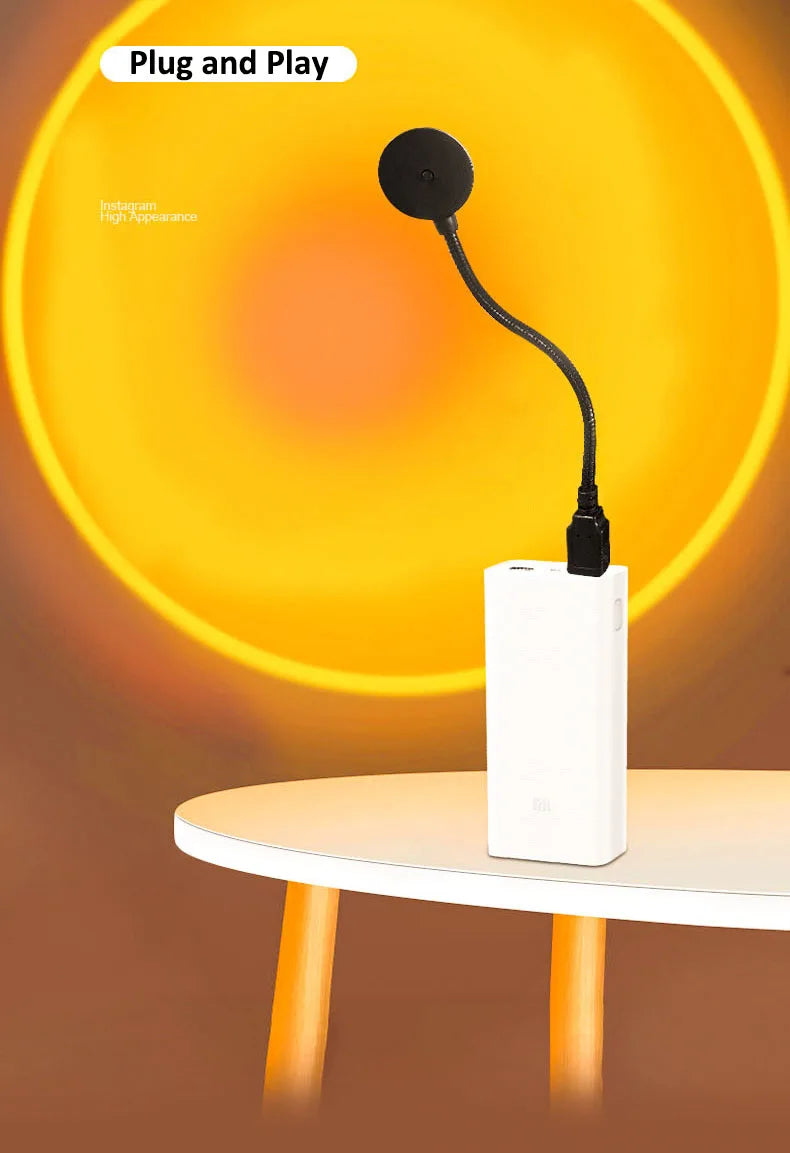 Sunset Lamp Internet Celebrity Bedhead Shooting Sun Never sets USB Live Background Sunset Projection Atmosphere Lamp Floor Lamp
