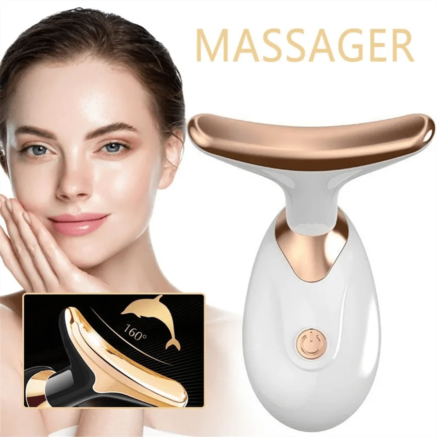 Electric skin tightening care massage device, suitable for treating wrinkles, double chin and skin firmness.