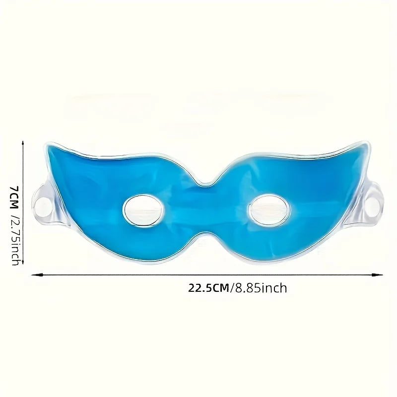 Gel Eye Mask for Cold & Hot Therapy, Reusable Cooling Eye Mask with Eye Holes, Reduces Puffiness, Dark Circles, Migraine
