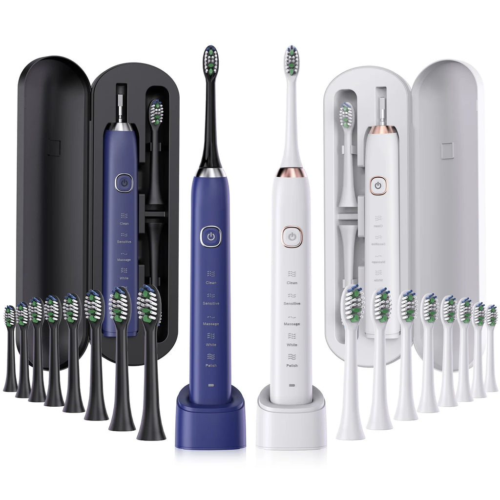 Sonic Electric Toothbrush Smart Ultrasonic Dental Teeth Whitening Rechargeable Adult Tooth Brush Sarmocare S100 With8 Brush Head
