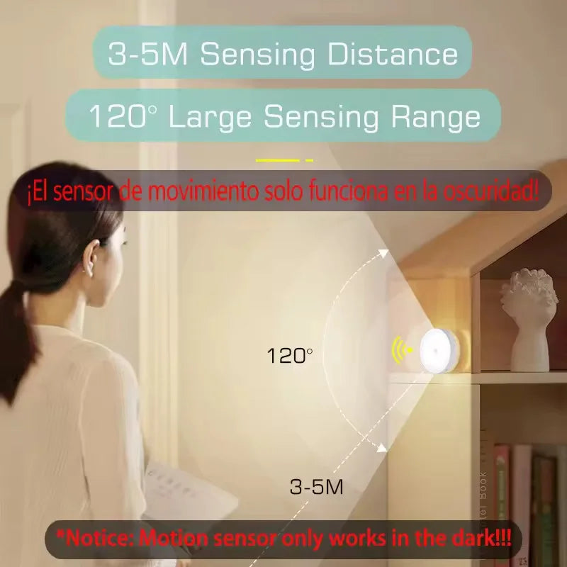 Motion Sensor Light Bedroom Night Light Room Decor USB LED Lamp Rechargeable Home Decoration Lights For Stairs Hallway Closet