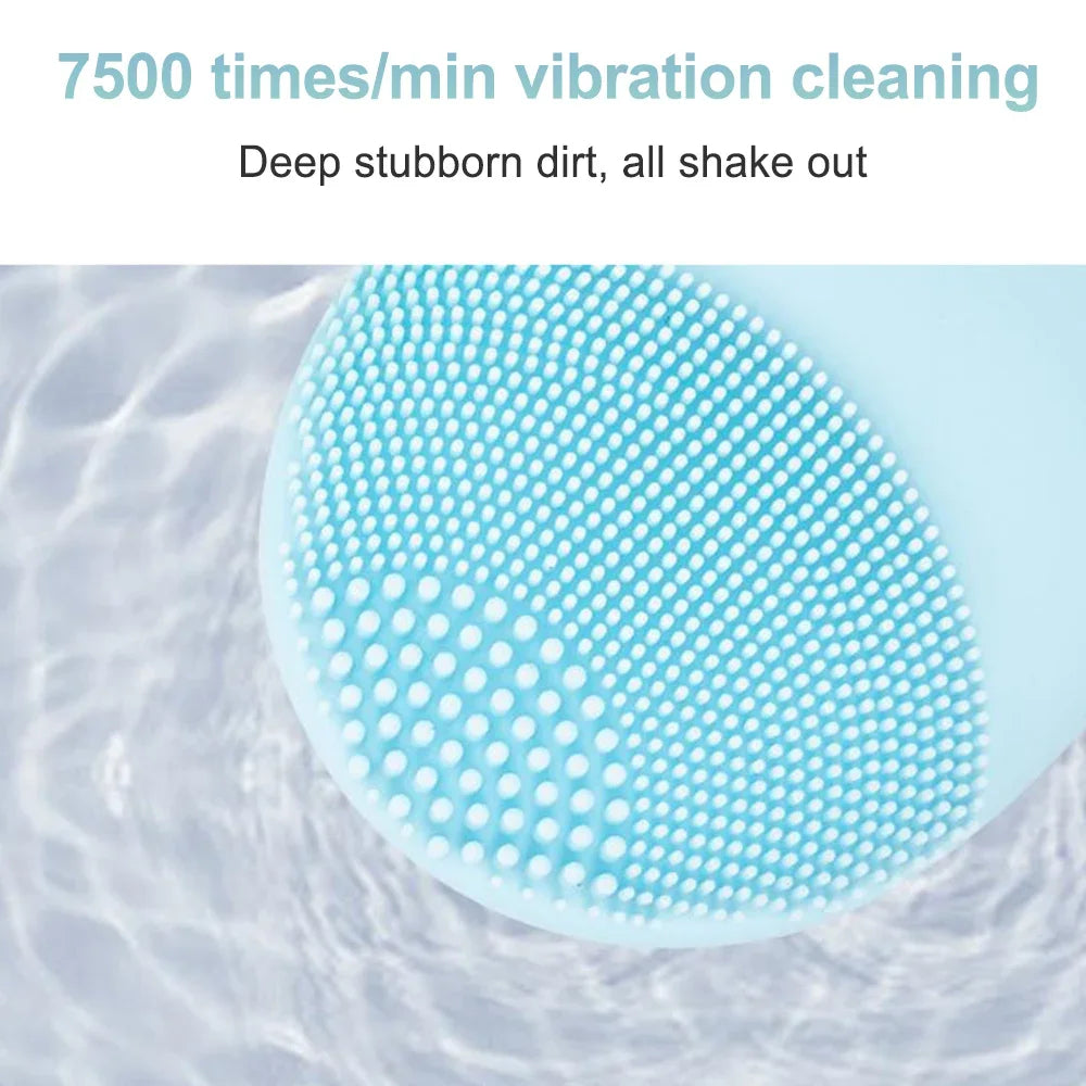 Electric Facial Cleansing Brush Face Skin Care Tools Waterproof Silicone Sonic Cleanser Facial