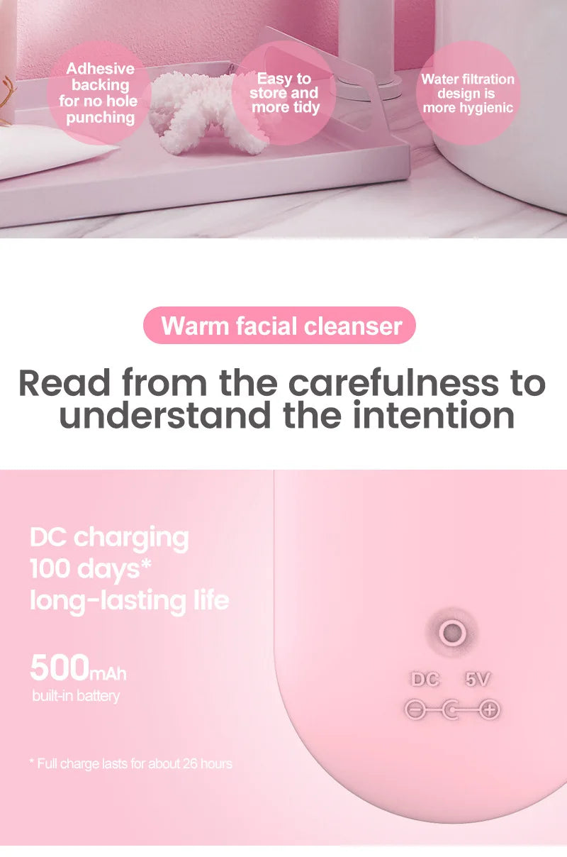 Sonic Facial Cleansing Brush Red Blue Light Electric Facial Cleanser Wash Machine Skin Pore Cleaner Mini Beauty Massager Brush