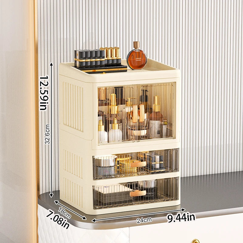 1 Large-Capacity Cosmetic Storage Box, Drawer-Style Desktop Organizer, Desktop Organizer for Skincare Products and Lipsticks, Made of Durable Plastic, Suitable for Bathroom, Dressing Table, Home Decoration, and Desktop Organi