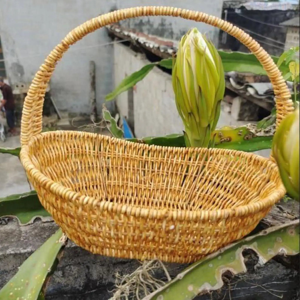 Storage Serving Basket Container Woven Grocery Baskets Picnic Basket Handwoven Storage Basket for Beach Shopping Hiking Kitchen