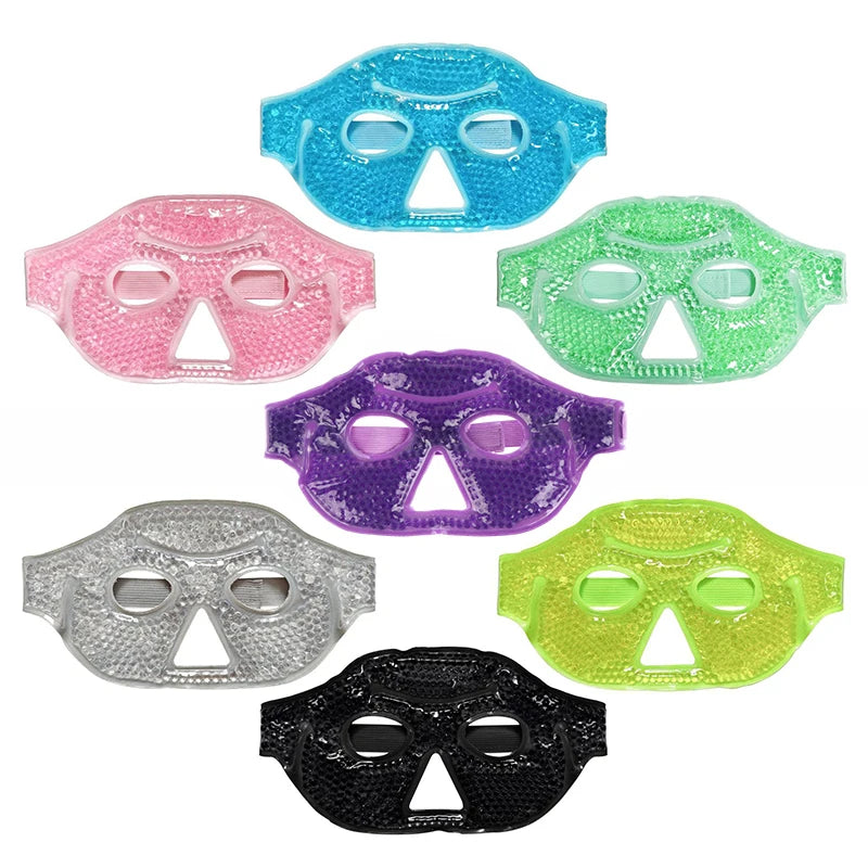 Reusable Cooling Eye Mask with Gel Beads - Visible Cold Compress for Puffy & Dry Eyes, SPA Care Essential