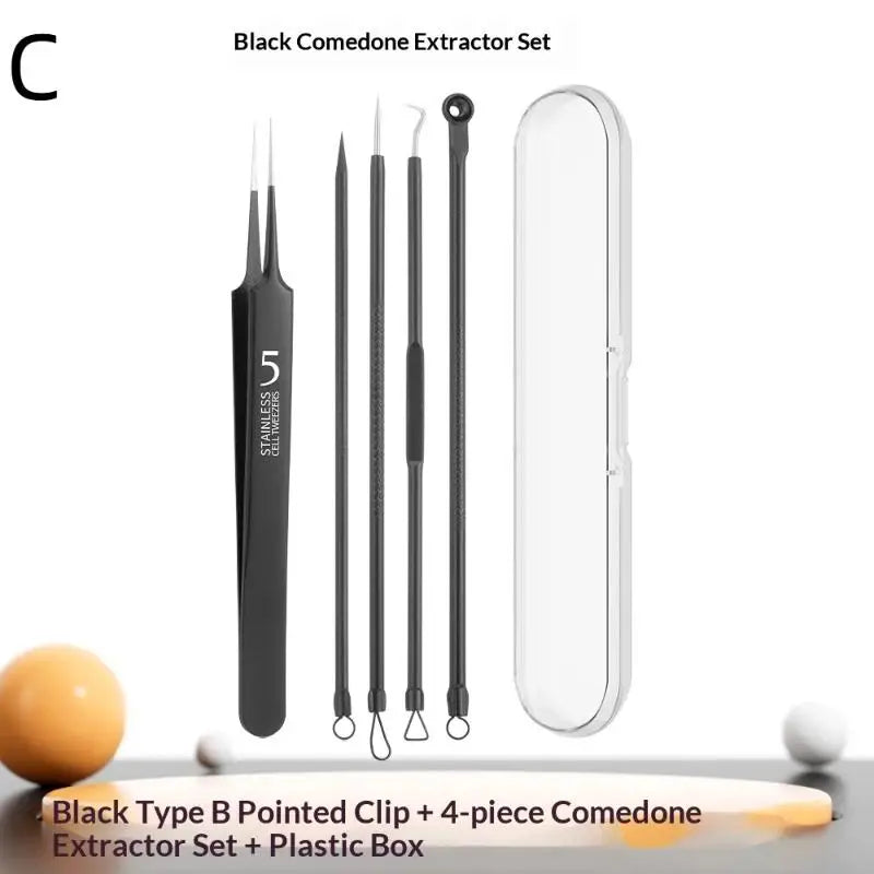 Blackhead Remover Pimple Popper Tool Set Reusable Safe Acne Extractor Kit for Daily Face Cleaning Use