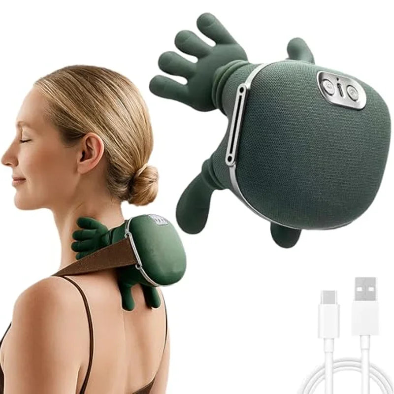New Shoulder and Neck Massager, Fully Automatic Charging Finger Press Hand Massager (Without Heating)