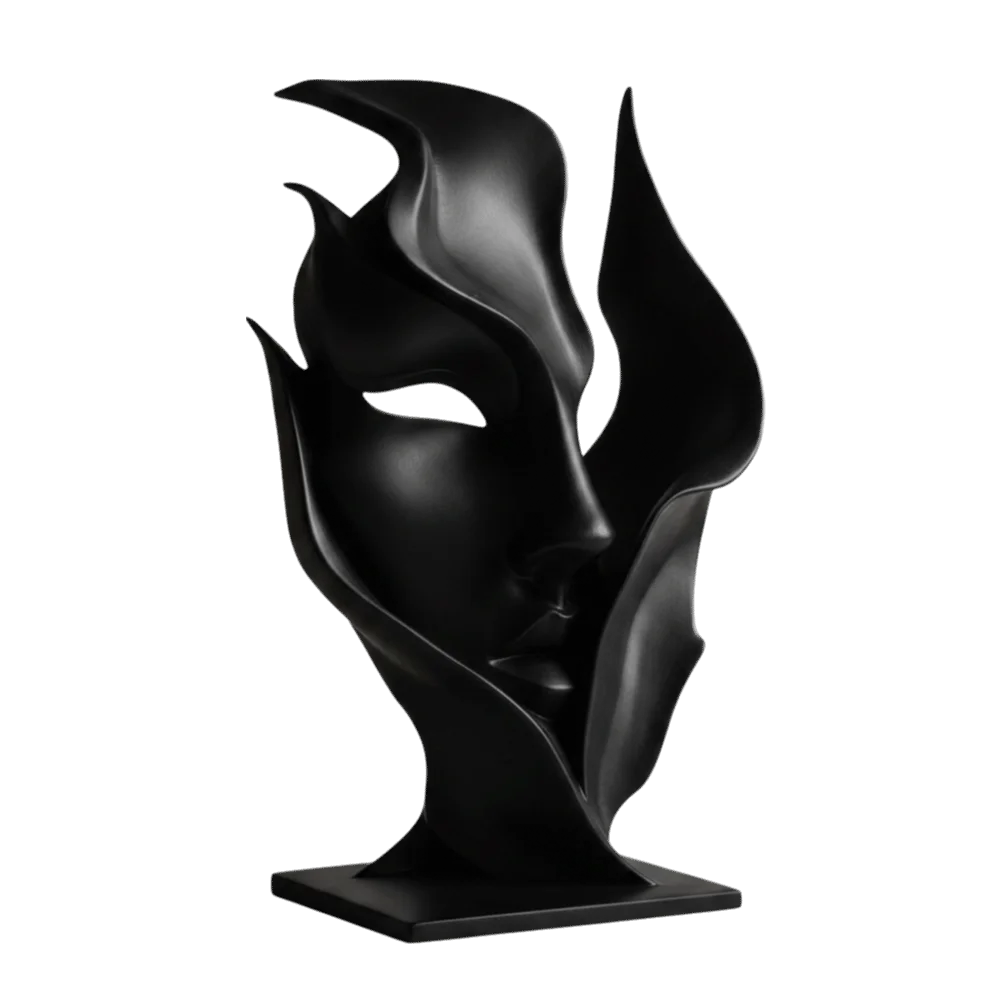 Decorative Artistic Sense Half Face Sculpture Statue 3D Printed Home Decoration Figurine Facial Ornaments Home