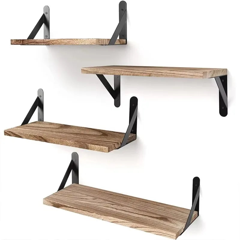 Floating Shelves for Wall Bookshelves Wall Mounted Wood Shelf for Living Room Bathroom Bedroom Kitchen Home Decor Clothing Rack
