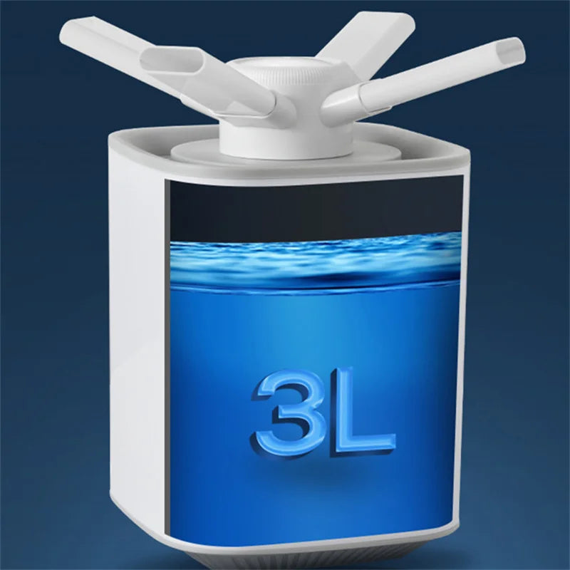 Air Humidifier 3L High-capacity Electric Humidifiers Double Nozzle Diffuser Bedroom Cool Mist Maker Night Lamp Purification