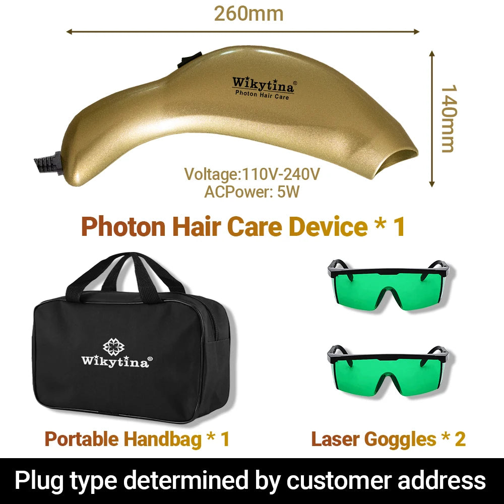Advanced Red Light Hair Growth Device Photon Therapy Anti Hair Loss Painless Home Use Strengthen Hair Instrument