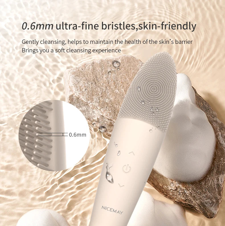Sonic Electric Face Cleansing Brush Soft Silicone Facial Scrubber Rechargeable Skin Care Device For Deep Pore Clean Massager