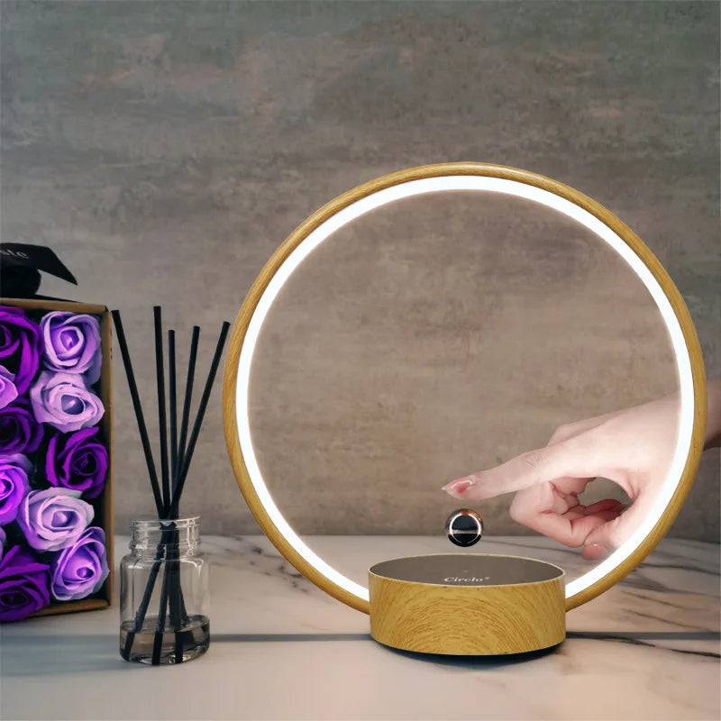 Magnetic Levitating Ring Circular Lamp Gradient Atmosphere Light for Office Bedroom Home Decor Creative Gift Nordic Style Lamp
