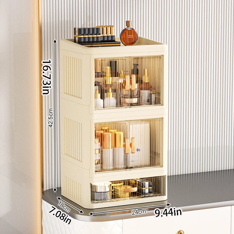 1 Large-Capacity Cosmetic Storage Box, Drawer-Style Desktop Organizer, Desktop Organizer for Skincare Products and Lipsticks, Made of Durable Plastic, Suitable for Bathroom, Dressing Table, Home Decoration, and Desktop Organi