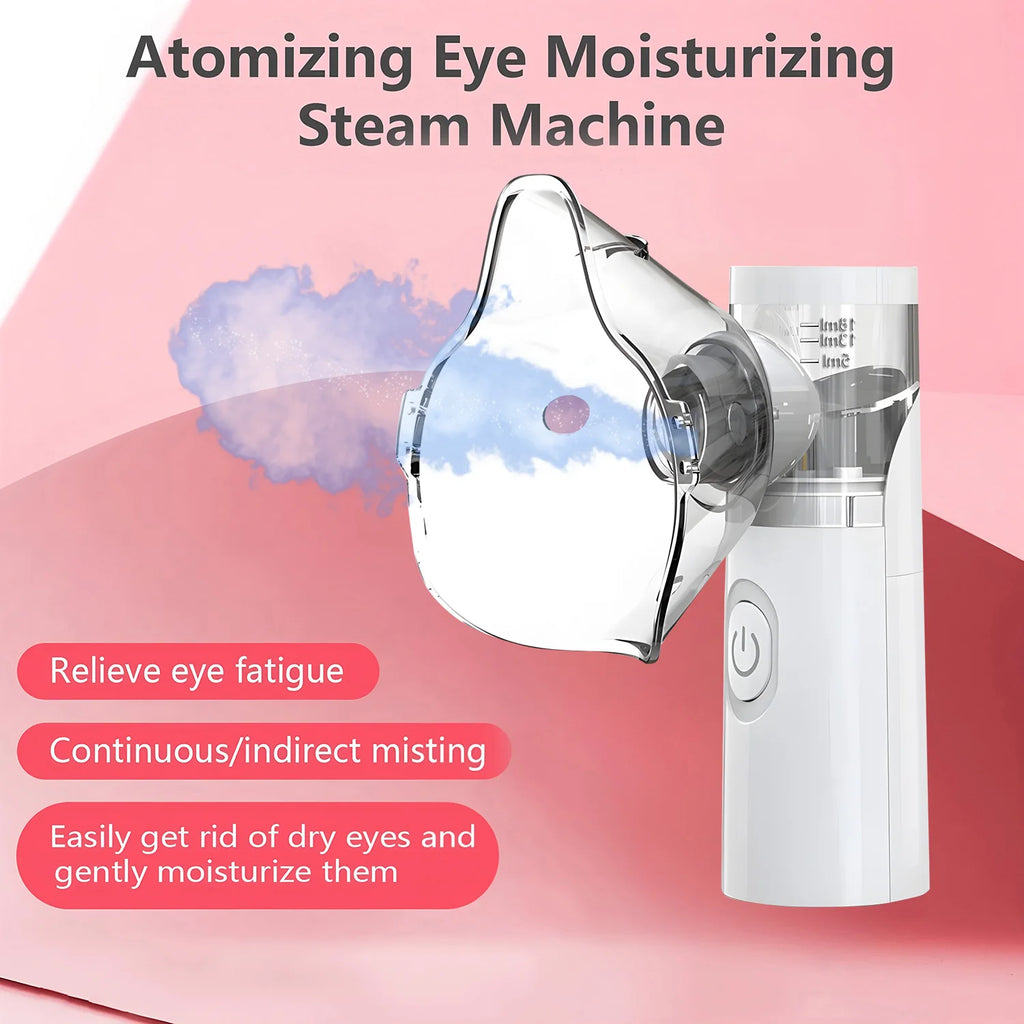 Mini Facial Steamer Handheld Portable Silent Mesh Nebulizer Humidifier Skin Care Face Rehydration Tool