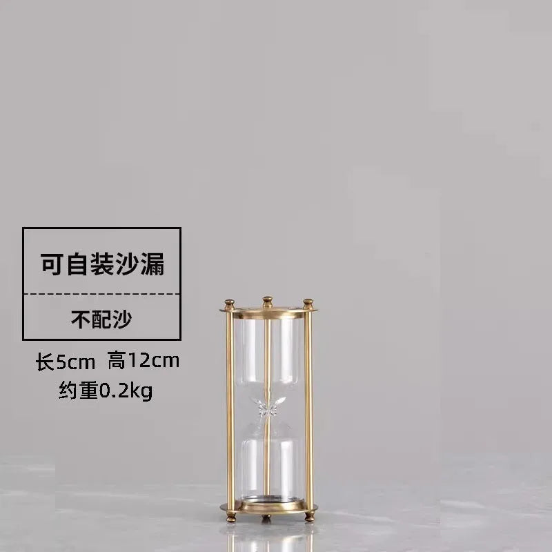 Metal Hourglass Bottle Self-contained Sand Empty Bottle Retro Bedroom Study Desk Office Decoration Creative Hourglass Clock