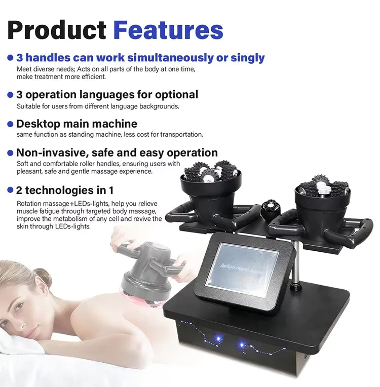 360° rotating, three-hand vibrating roller massager is a popular product in Russia.