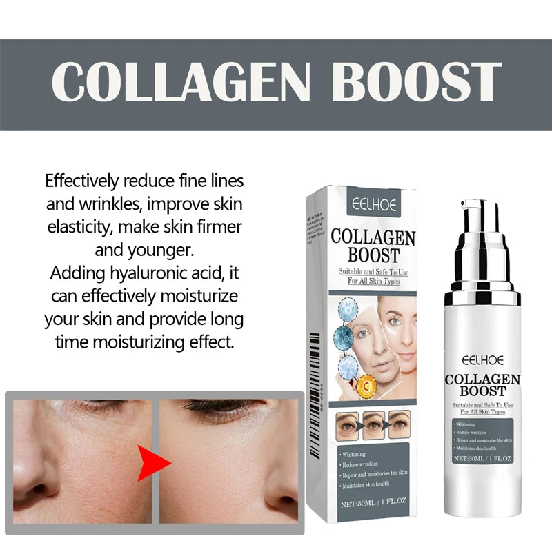 Collagen Booster Face Cream Moisturizing Firming Fade Fine Lines Face Brightening Collagen Booster Hyaluronic Acid Skin care