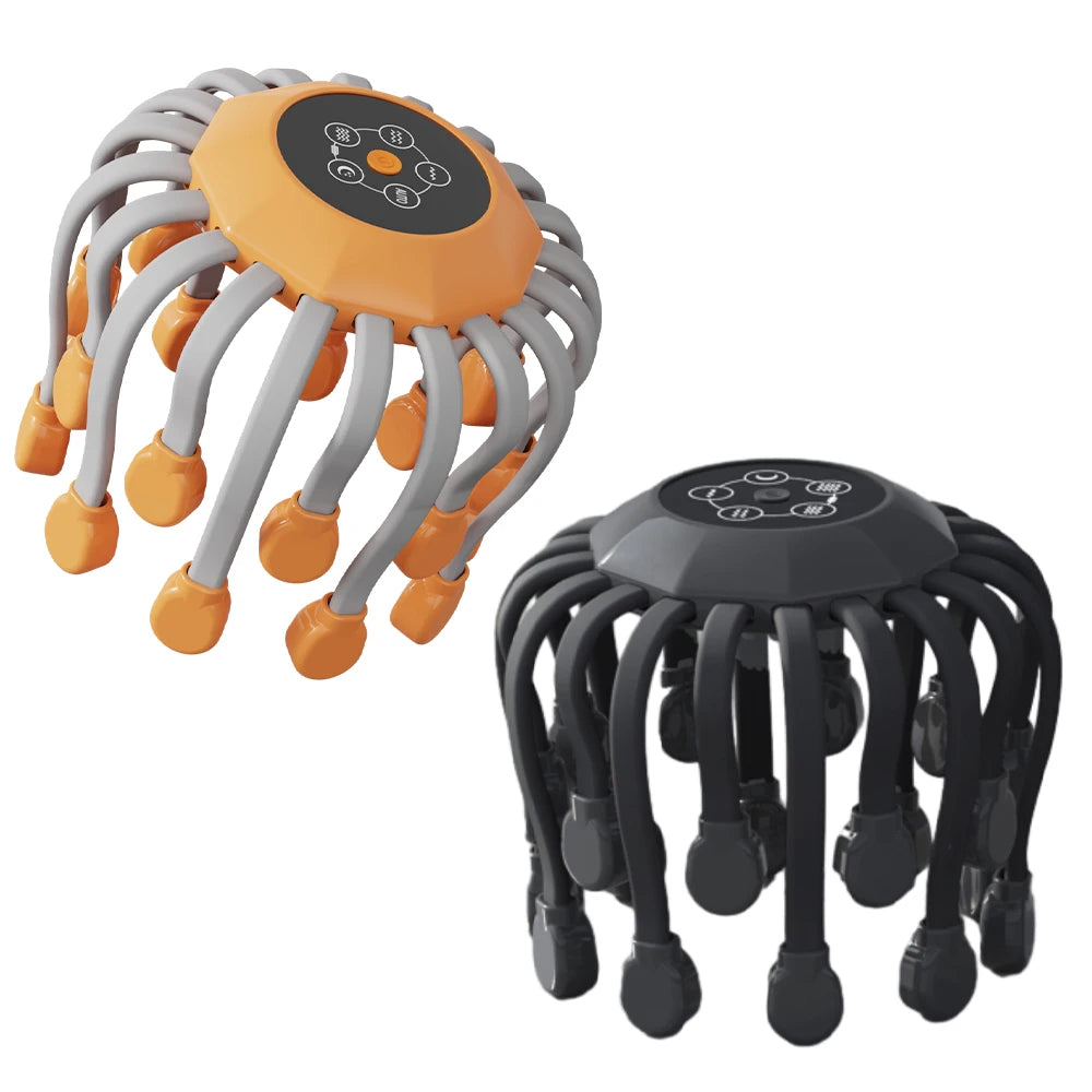 24 Heads Octopus Claw Head Massager Electric Scalp Massager 24 Point Vibration Massage Scratcher Bluetooth Music Relaxation
