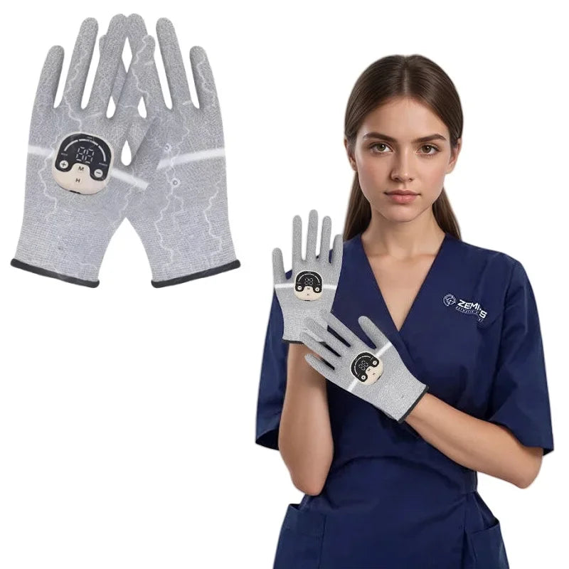 Microcurrent Facial Gloves - Silver Fiber Anti-Aging Gloves for Face Lifting, Wrinkle Reduction, Puffiness Relief, Collagen Stim