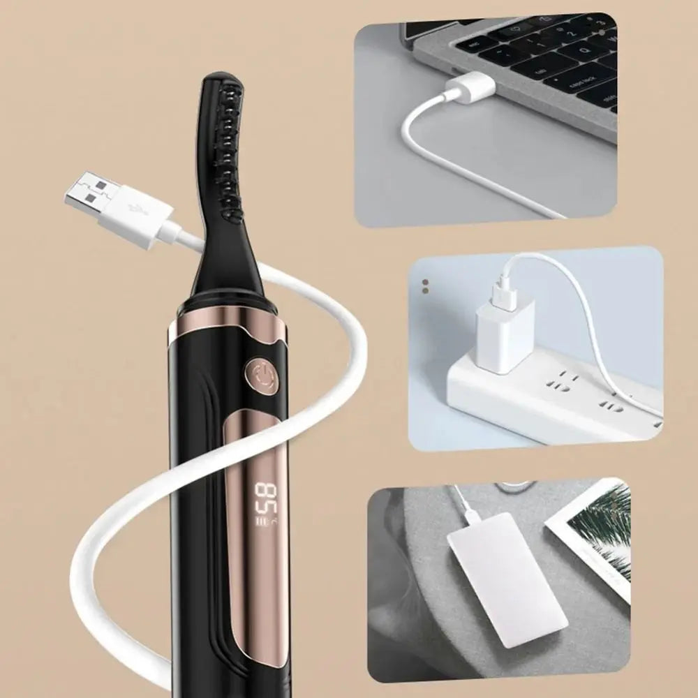 Long Lasting Electric Heated Eyelash Curler 4 Modes Temperature Anti-scald Portable Eyelash Curling Device LED Screen Effortless