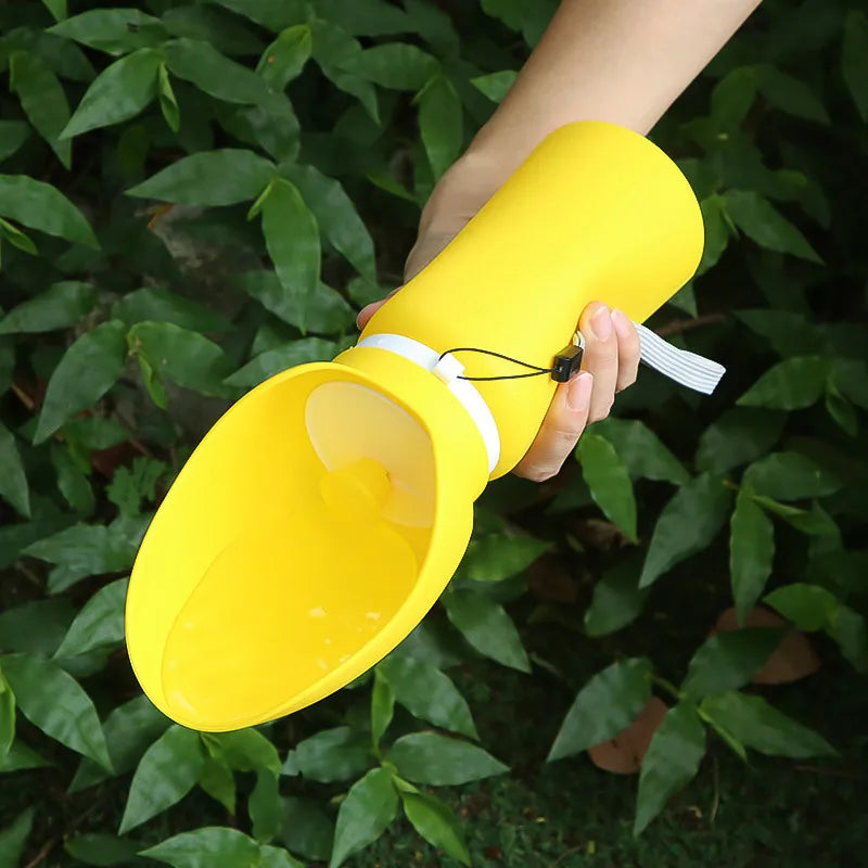 Pet Travel Water Bottle: Collapsible Dog Water Dispenser with Drinking Tray - Portable Leak-Proof Outdoor Hydration Solution