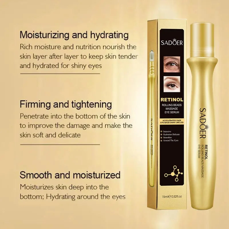 Gold Bright Eye Roller Eye Cream Hydrating Moisturizing Eye Serum  Care Dark Circles Removal Anti Bags