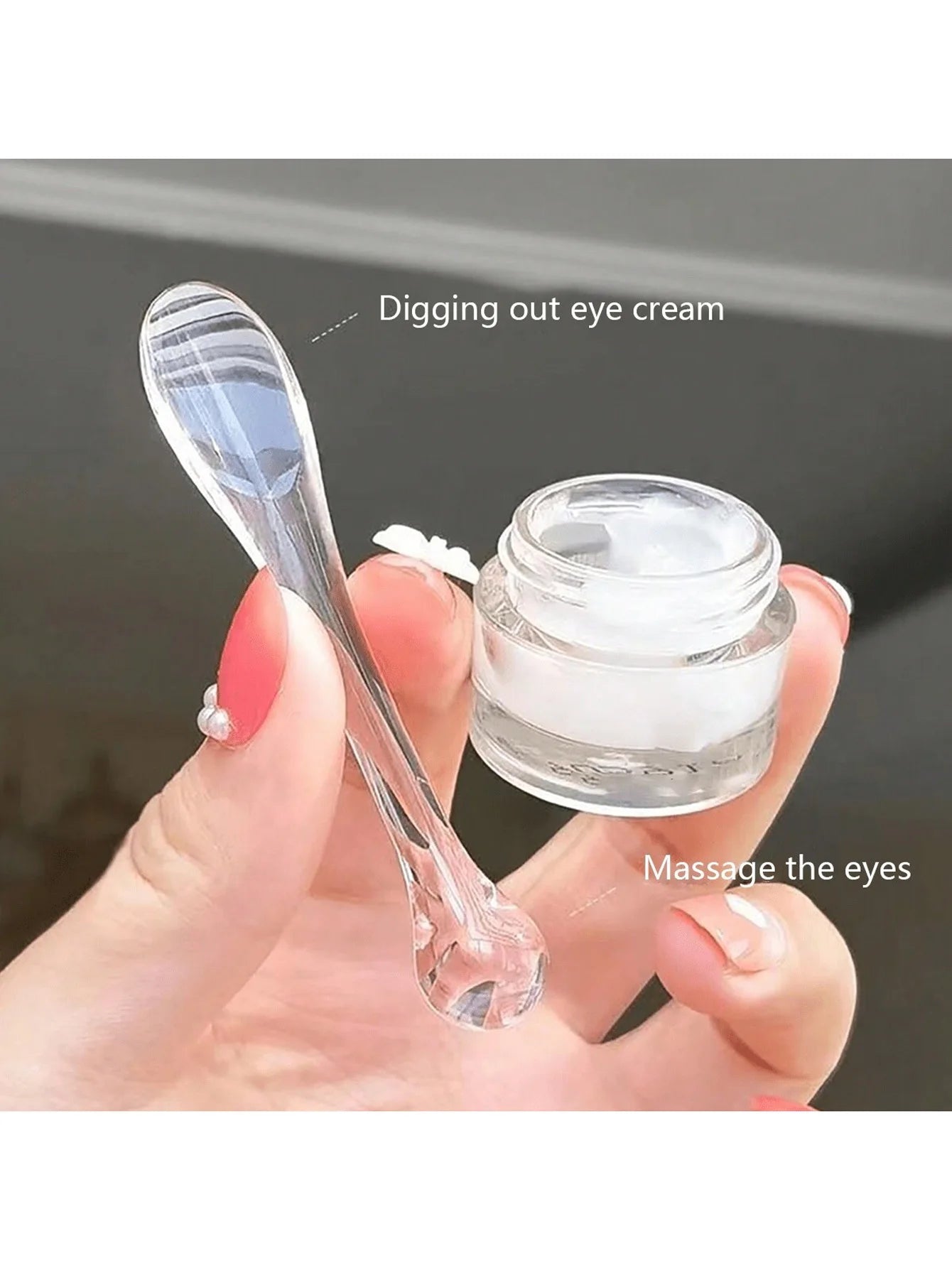 Face Cream Scoop, Eye Roller Massage Stick, DIY Multifunctional Eye Cream Mask Spoon, Dispensing Scoop, Transparent Mask Stick
