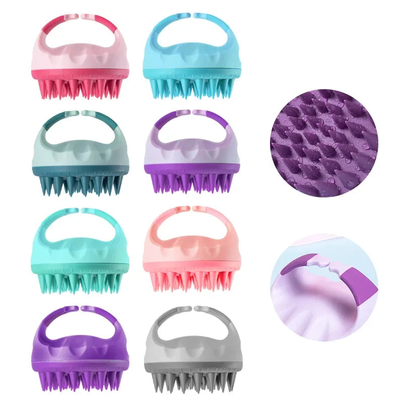Scalp Scrubber Shampoo Brush with Handle Hair Washing Massager Clean Scalp Exfoliator Tool for Hair Care