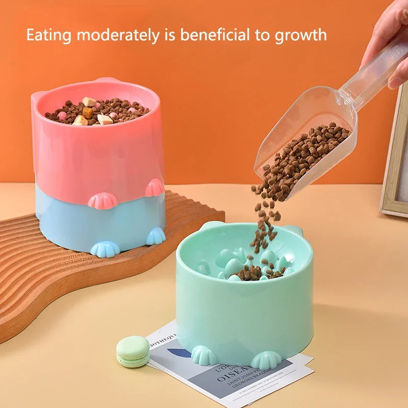 Slow Feeder Dog Cat Bowl, Anti-Choking & Neck Support Design - Puzzle Food Dish for Fast Eaters, Pet Supplies to Prevent Bloat