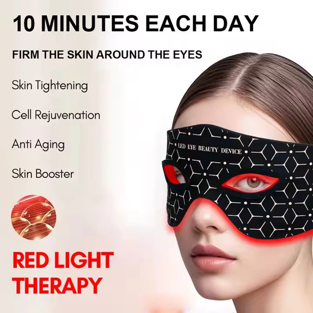 LED Eye Mask Eye Massager Beauty Care Device Eye Bags Remover Device 630NM 850NM Near Infrared Red Light Therapy Eye Mask Device