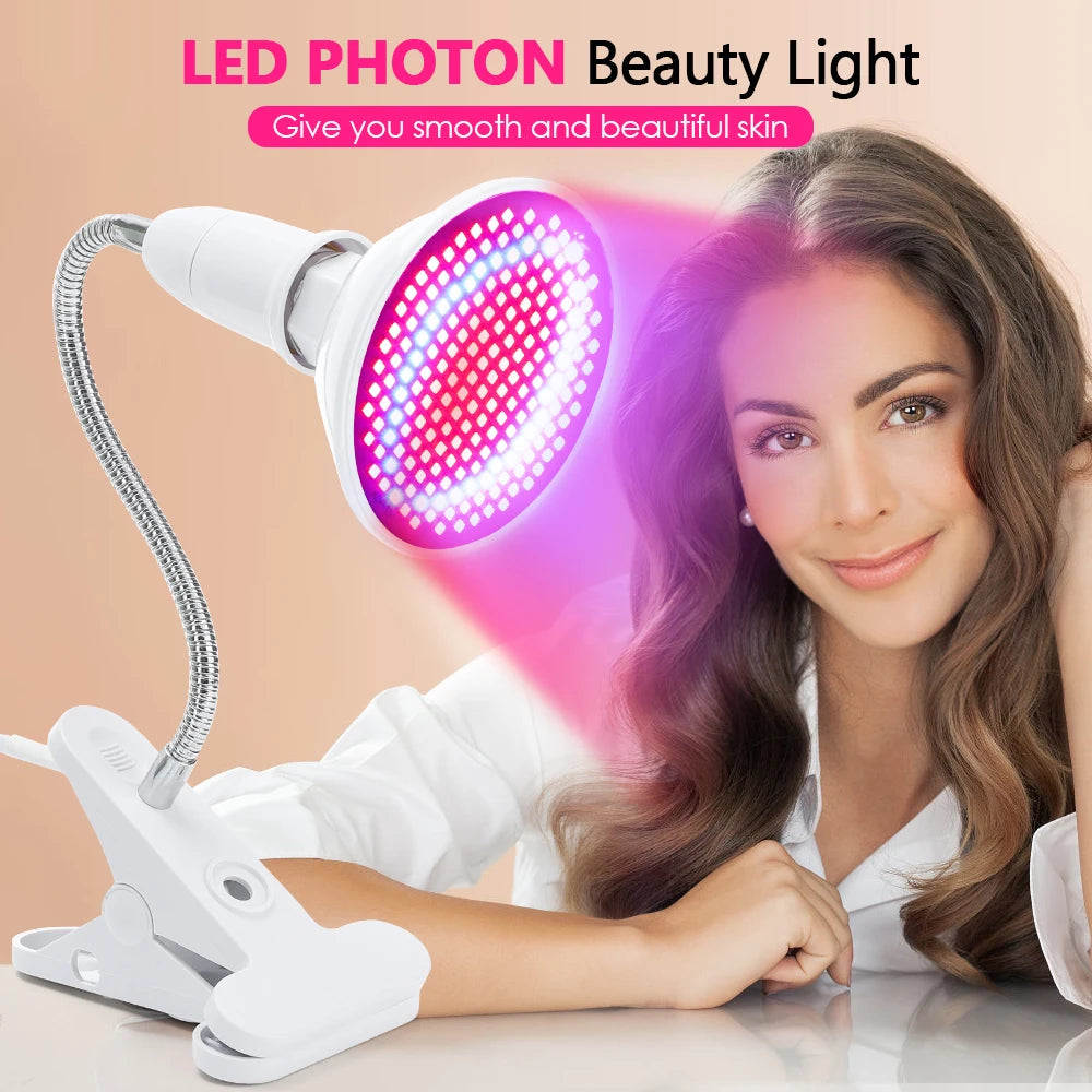 New LED Photon Beauty Lamp Face Wrinkle Removal Anti-Aging Device Red Blue Light Acne Removal Firming Skin Home Beauty Device