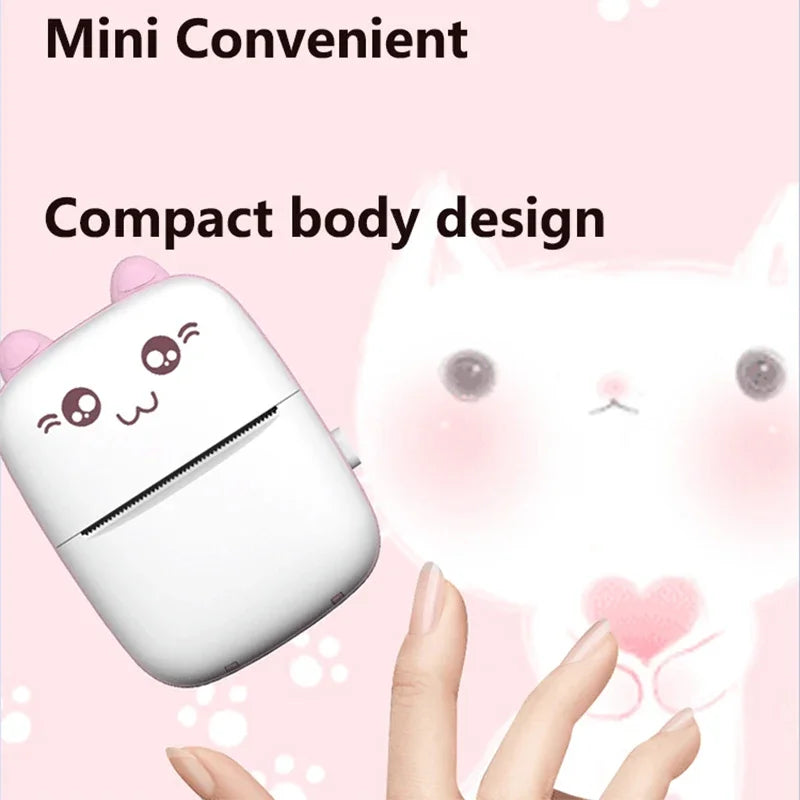 Mini Thermal Printer Portable Printer Inkless Bluetooth Wireless BT 200dpi  Photo Label Memo Wrong Question Printing Baby gift