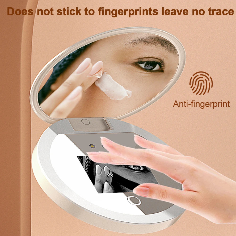 Smart Sunscreen LED Light Portable Makeup Mirror UV Camera Visual Face Sunscreen Makeup Mirrors