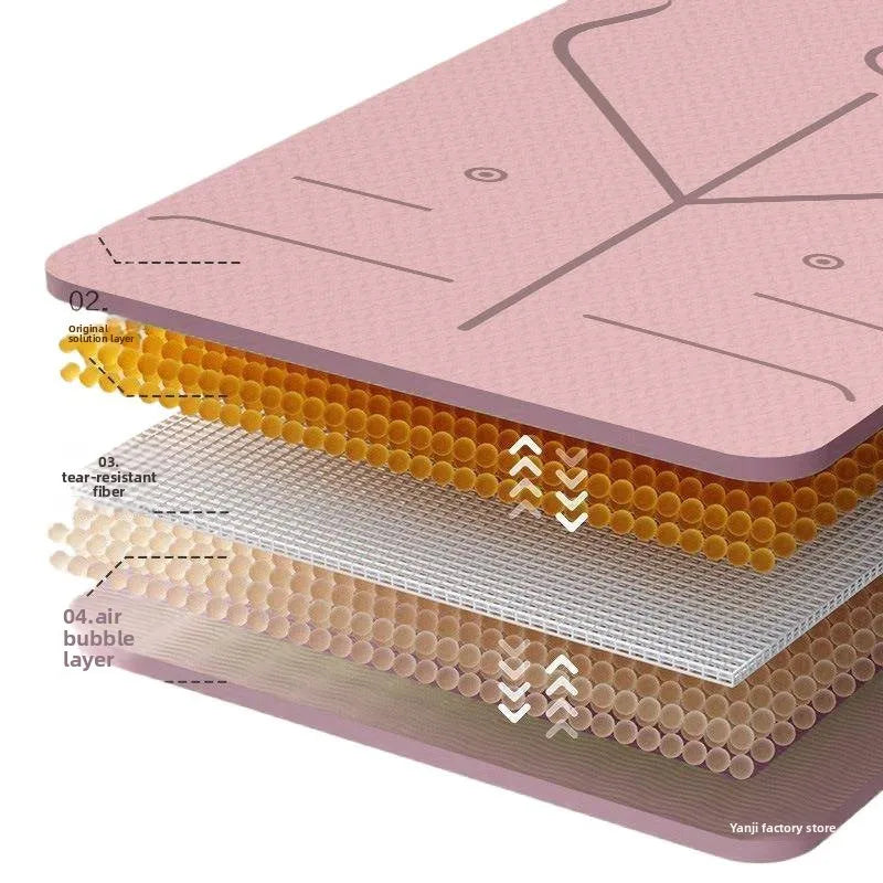 Yoga Mat Fitness Mat Household Non-slip Shock Absorption Silent Thickened Widened Sound Insulation Girls Jump Mat Floor Mat