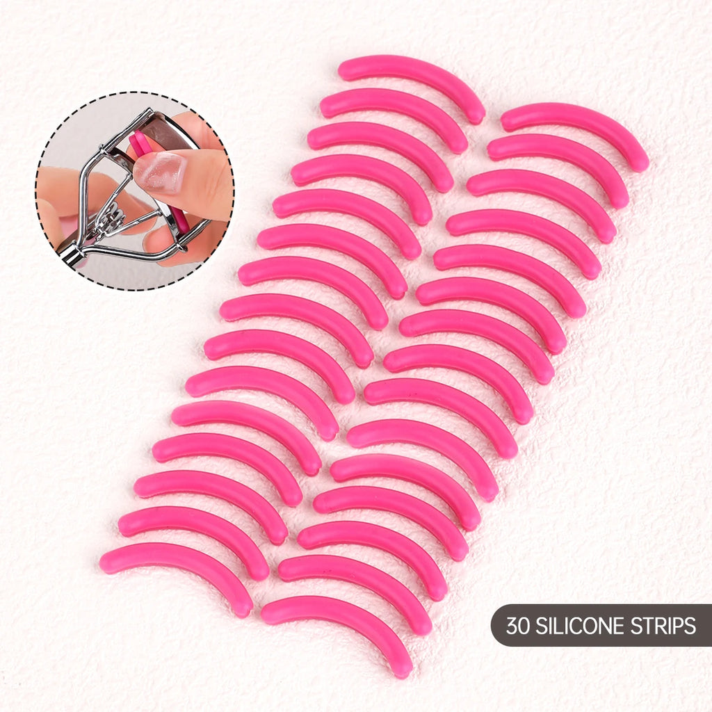30pcs Silicone Rubber Strip for Eyelash Curler, Soft Silicone Replacement Pad for Eyelash Curler, Universal Eyelash Curler.