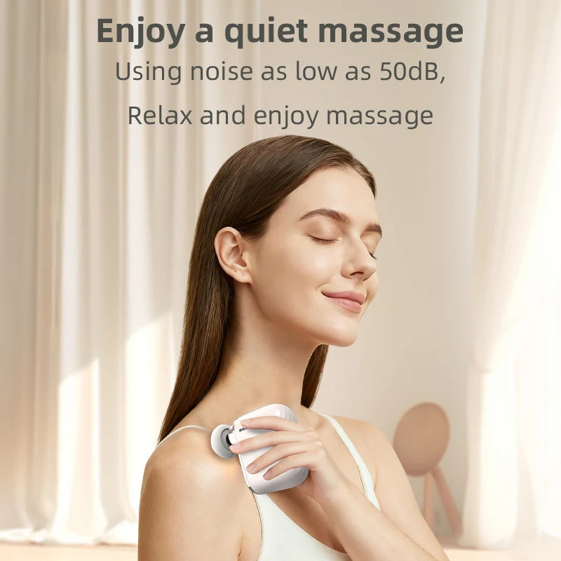 Mini Professional Portable Massage Gun Deep Tissue Impact with Intelligent Pressure Sensor for Gym Travel Office Quiet Exercise