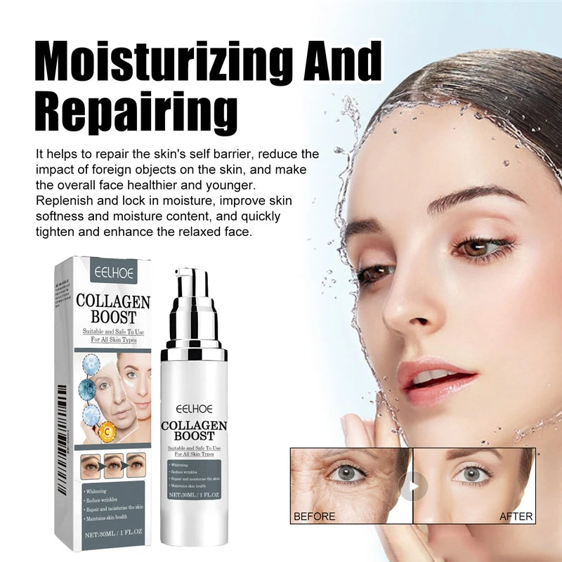Collagen Booster Face Cream Moisturizing Firming Fade Fine Lines Face Brightening Collagen Booster Hyaluronic Acid Skin care