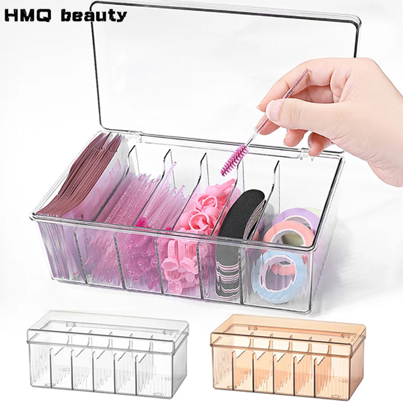 Eyelash Storage Box with Lid Desktop Cosmetics Organization Tool Acrylic Transparent Case Holder Exclusively For Makeup Supplies