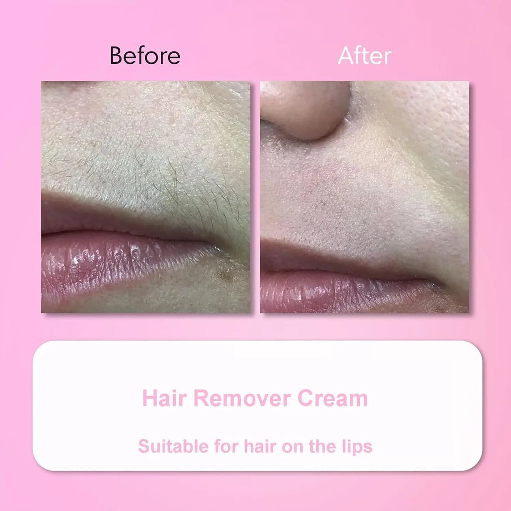 Facial Hair Remover Cream Kit for Women for Coarse, Fine & Stubborn Hair on Chin, Upper Lip, Sideburns, Gentle Depilatory Cream