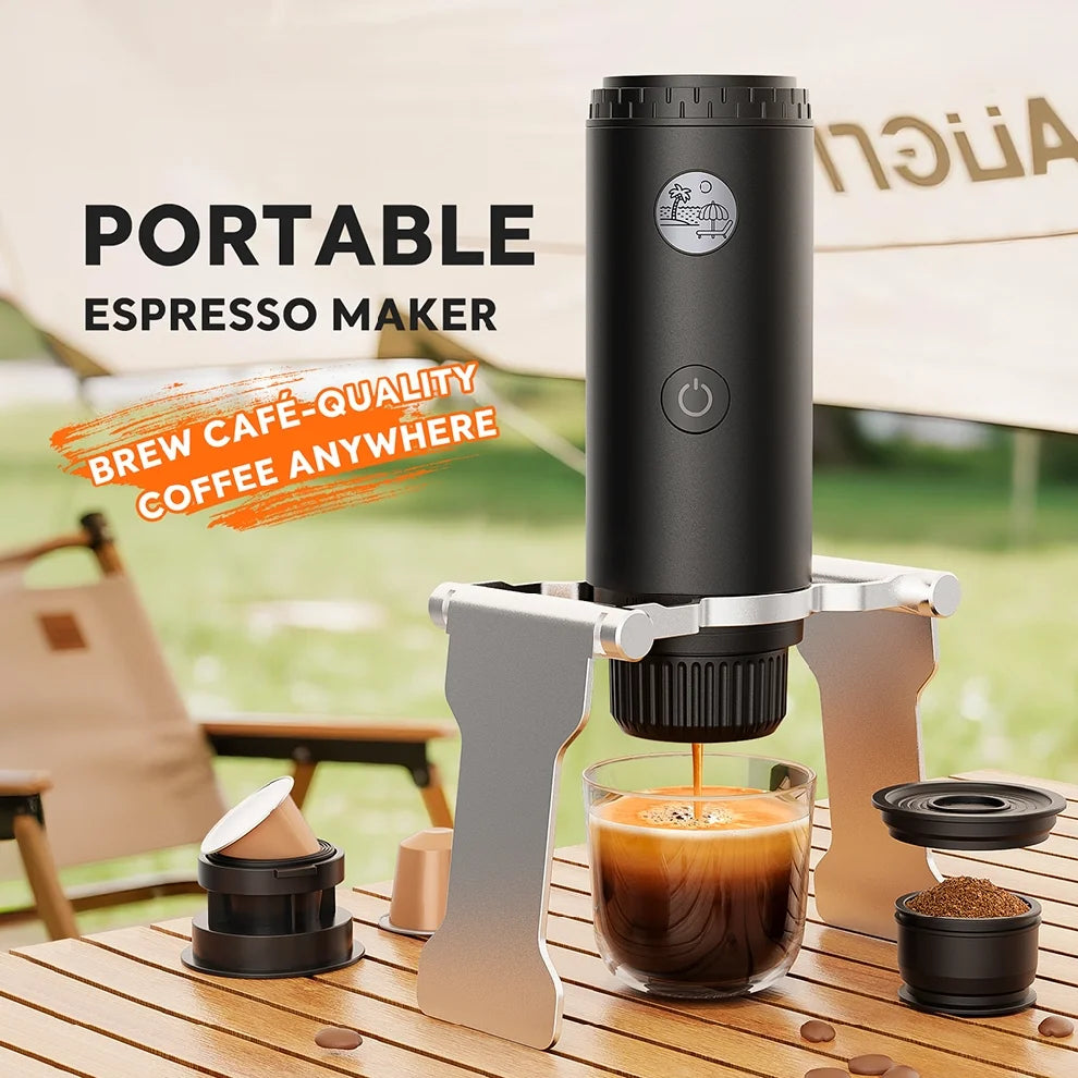 Portable Espresso Machine 3-in-1 Travel Coffee Maker for Camping Hiking Office Self-Heating with USB-C