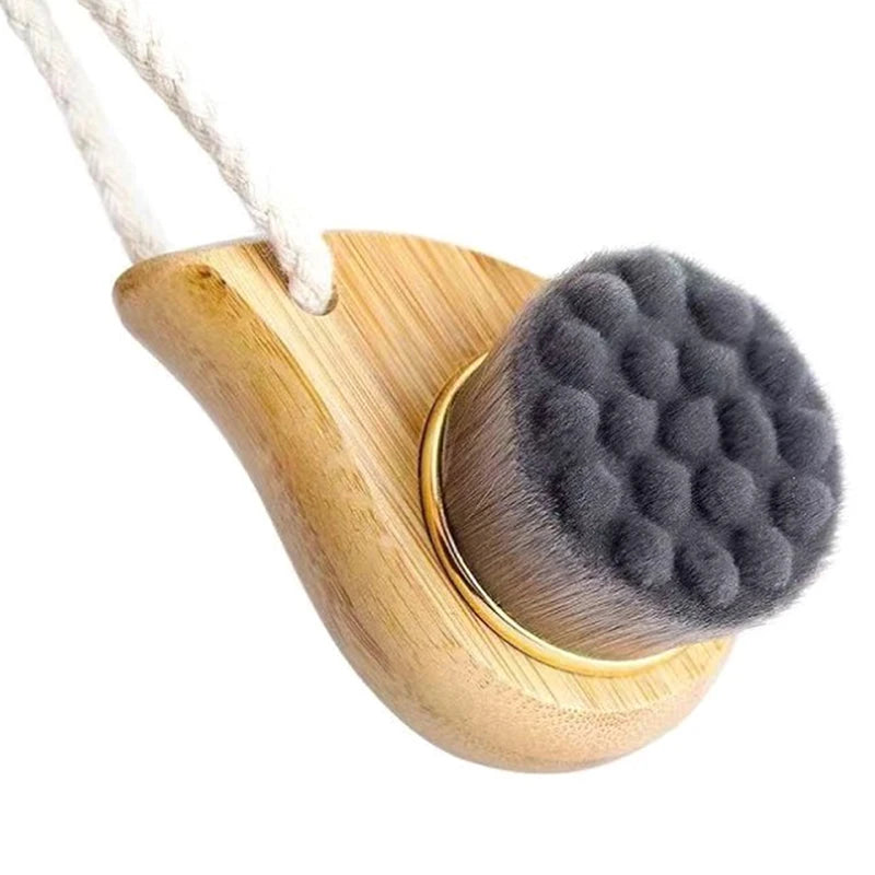 Blackhead Deep Cleaner Beauty Facial Massage Brush Facial Care Wooden Handle Facial Cleansing Brush Soft Fiber Hair Exfoliating