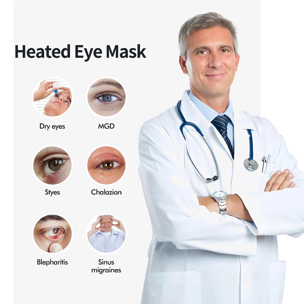 Portable Electric Heated Eye Mask Eye Massager Dark Circle Relief Sleep Improvement Mental Relaxation Stress Fatigue Reduction